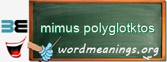 WordMeaning blackboard for mimus polyglotktos